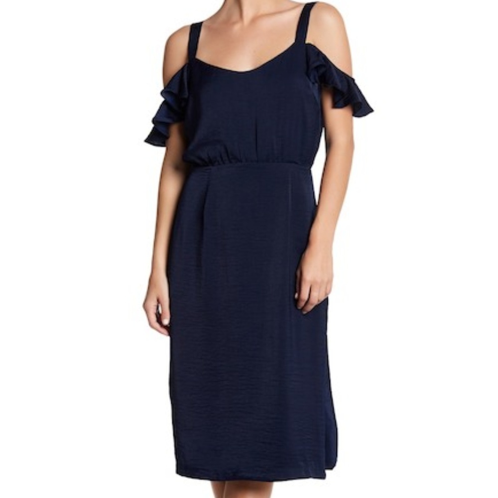 BB Dakota Eileen Cold Shoulder Ruffle Dress SZ 2